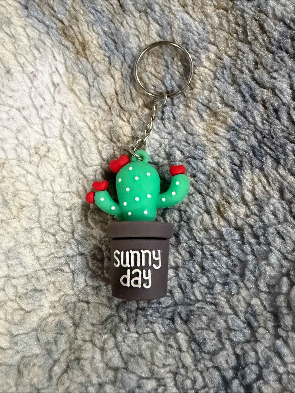 Sunny Day Green Cactus Keychain Card Holder